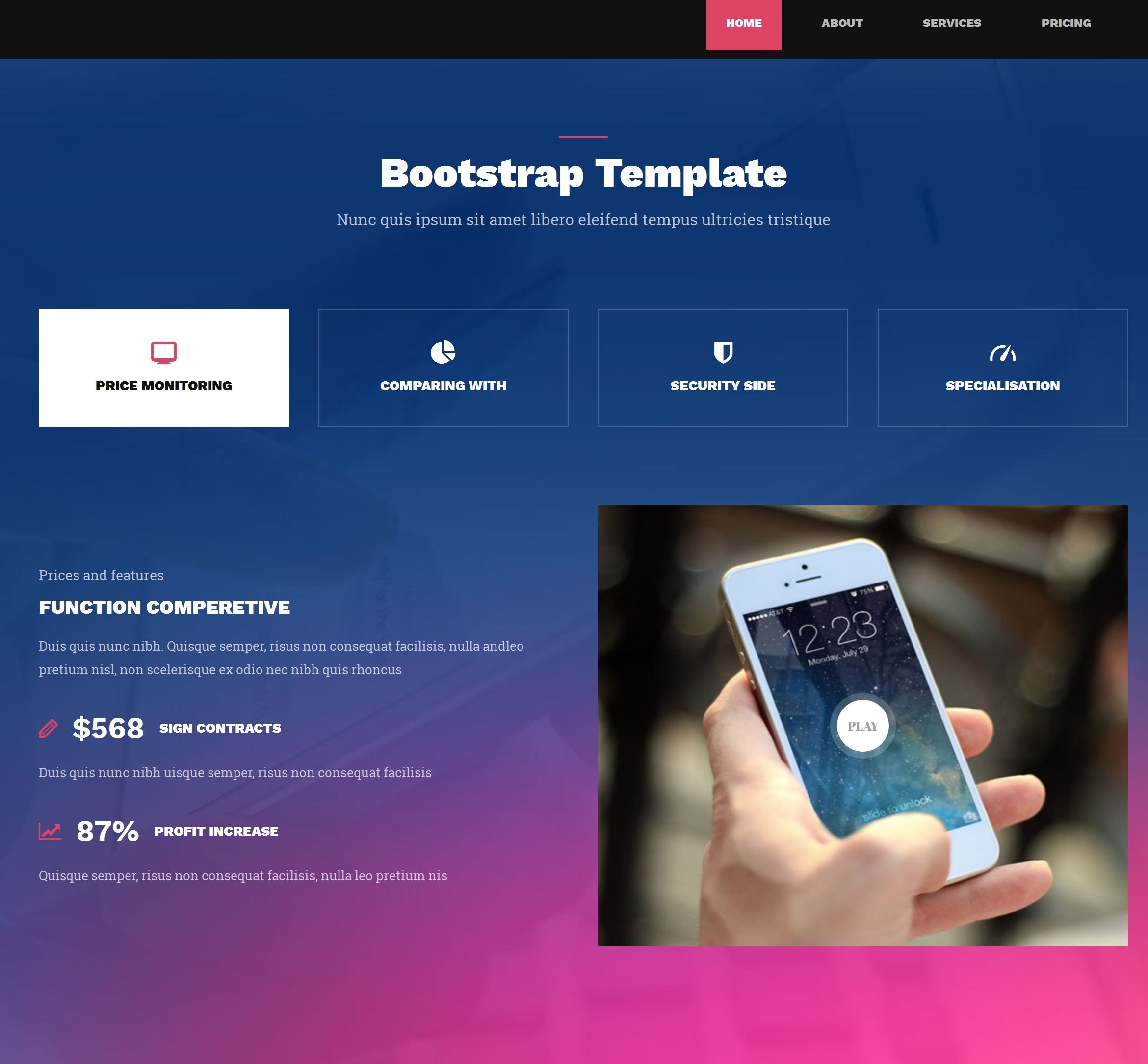 HTML5 Bootstrap Design Theme